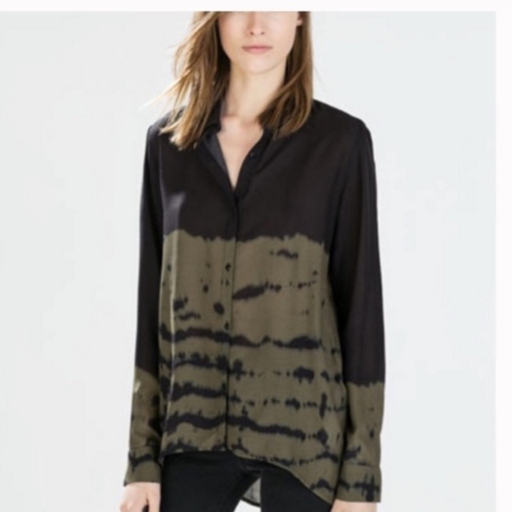 Zara medium tie dye button up